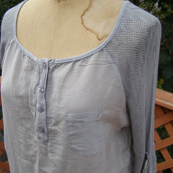 🇮🇹 NWT size M LOLA Boho top Gray blue - Picture 3 of 13